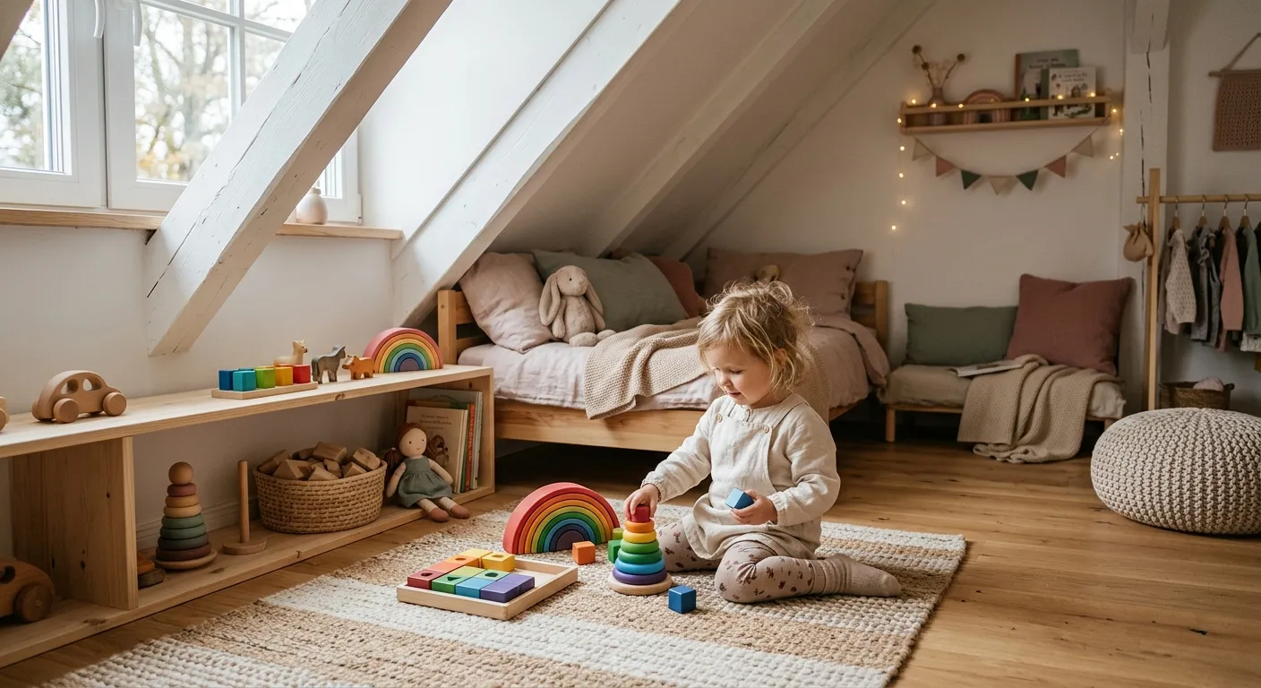 Kinderzimmer unter der Dachschräge einrichten