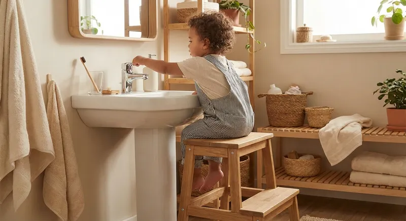 Montessori im Badezimmer: Wie dein Kind spielend Körperpflege lernt