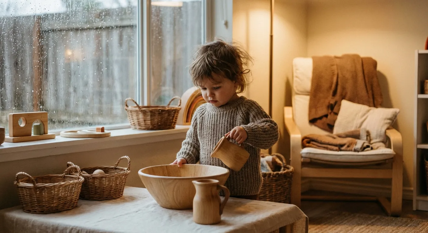 Montessori Regentage: Wie dein Kind drinnen lernt und wächst (ohne Bildschirm!)