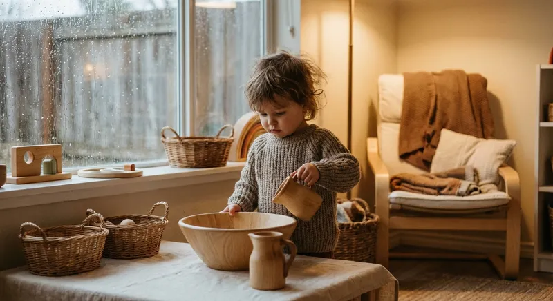 Montessori Regentage: Wie dein Kind drinnen lernt und wächst (ohne Bildschirm!)