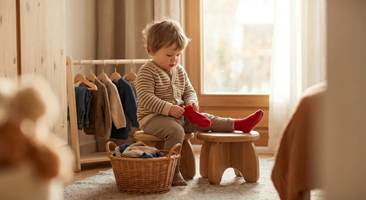 Montessori selbstständig anziehen: Wie dein Kind lernt, sich alleine anzuziehen (ohne Machtkampf!)