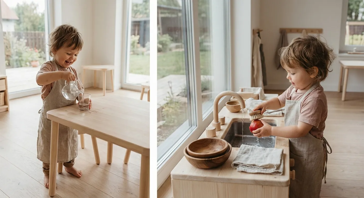 Montessori Übungen des praktischen Lebens: Warum Wäschewaschen wichtiger ist als jedes Spielzeug